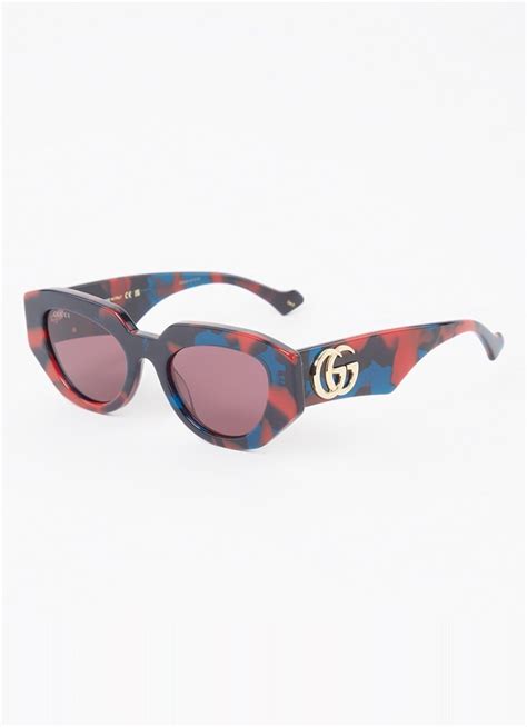 gucci zonnebril rood|Gucci Cat Eye zonnebril GG1421S • Rood • de Bijenkorf.